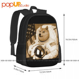 Dogecoin Moon Astronaut Cryptocurrency Inu Meme Love Backpack
