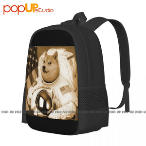 Dogecoin Moon Astronaut Cryptocurrency Inu Meme Love Backpack