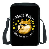 Dogecoin Shoulder Bag Printing Mochila Casual Bag Zipper Students Messenger