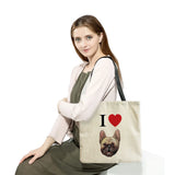 Dogs School Teacher Gift Storage Bag Women Shoulder Tote Cartoon Animal Print