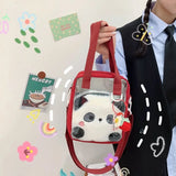 College Style Transparent Shoulder Messenger Bag for Girls