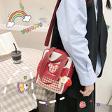 College Style Transparent Shoulder Messenger Bag for Girls