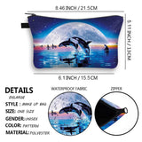 Dolphin Print Cosmetic Bag Mini Handbag Shark/Dolphin Travel Storage Bag