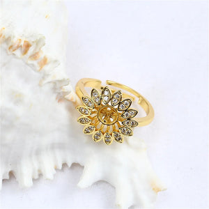 14k Court Style Sunflower Pearl Empty Tray DIY Accessories