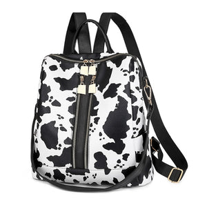 Domil Women Leopard Diaper Backpack with Purse Waterproof Larger Capacity