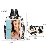 Domil Women Leopard Diaper Backpack with Purse Waterproof Larger Capacity