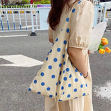 Dot Shoulder Bags Women Daily All-match Underarm Portable Folding Handbags Large