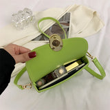 Double Face Small Shoulder Bags for Women Pressure Shell Leather Crossbody Bag