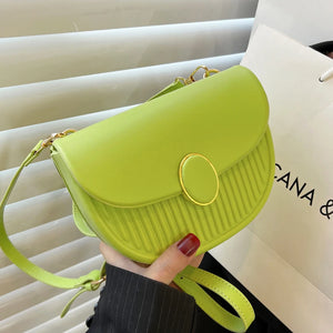 Double Face Small Shoulder Bags for Women Pressure Shell Leather Crossbody Bag