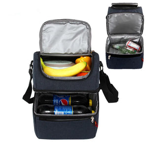 Double Foldable Ice Pack Waterproof Leak-Proof Lunch Bag Fresh-Keeping Bento Bag