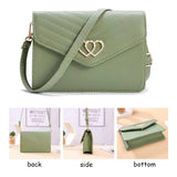 Double Heart Decor Small Square Bag for Women Mini Shoulder Bag