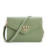 Double Heart Decor Small Square Bag for Women Mini Shoulder Bag