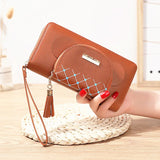 Bear PU Double Layer Wallet Long Zipper Clutch Bag
