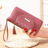 Bear PU Double Layer Wallet Long Zipper Clutch Bag