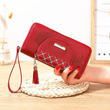 Bear PU Double Layer Wallet Long Zipper Clutch Bag