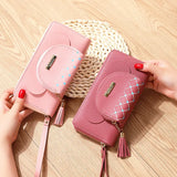 Bear PU Double Layer Wallet Long Zipper Clutch Bag