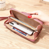 Bear PU Double Layer Wallet Long Zipper Clutch Bag