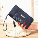 Bear PU Double Layer Wallet Long Zipper Clutch Bag