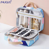 Double Layer Makeup Bag Organizer Transparent Portable Toiletry Kit