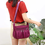 Double Pocket Oxford Shoulder Bag Women Large Capacity Crossbody Bag