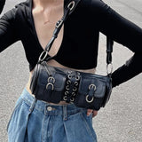 Double Pocket Women Shoulder Bag PU Leather Clutch Purse Handbags