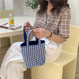 Women's Plaid Shoulder Shopper Bags Small Tote Purse Handbags