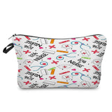 Nurse Syringe Cosmetic Organizer Bag Double Sided Print Makeup Pouch