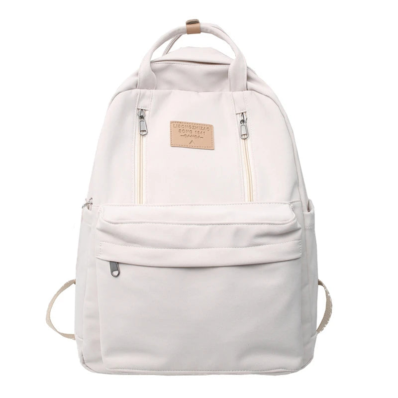 Double Zipper Backpack Women Teenager Girls Multifunction Laptop Backpack