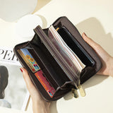 Double Zipper Clutch Bag Printed Wallet Women's Long European