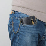 Double Zipper Faux Leather Male Wallet Safe Buckle Retro Wallet