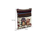 Owl Printed Mini Shoulder Bag Double Zipper Messenger Bag