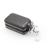 Double Zipper Leather Key Bag Universal Key Wallet