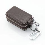 Double Zipper Leather Key Bag Universal Key Wallet