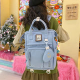 Double Zipper Women Backpack School Bags Teenage Girls Shoulder Bag Laptop Mochi