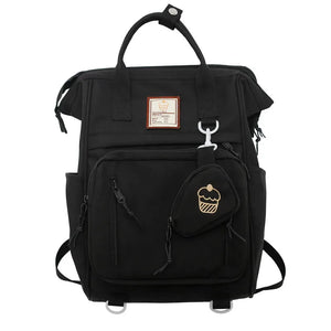 Double Zipper Women Backpack School Bags Teenage Girls Shoulder Bag Laptop Mochi