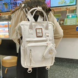 Double Zipper Women Backpack School Bags Teenage Girls Student