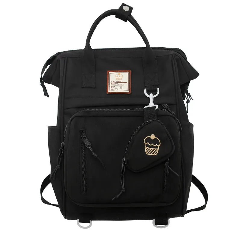 Double Zipper Women Backpack School Bags Teenage Girls Shoulder Bag Laptop Mochi