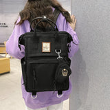 Double Zipper Women Backpack School Bags Teenage Girls Shoulder Bag Laptop Mochi