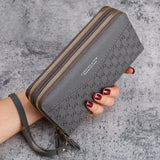 Double Zipper Pink Women Wallet High PU Leather Female Long Capacity Wallets