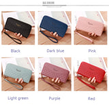 Double Zipper Women's Wallet Large Capacity PU Purse Handbag