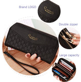 Double Zipper Women's Wallet Large Capacity PU Purse Handbag