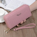 Double Zipper Women's Wallet Large Capacity PU Purse Handbag