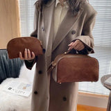 Double Zipper Women Cosmetic Bag Travel Leather Makeup Bag