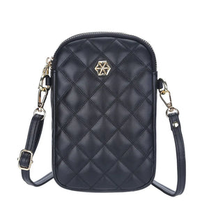 Double Zipper Women's Wallet Shoulder Mini Leather Bags Straps