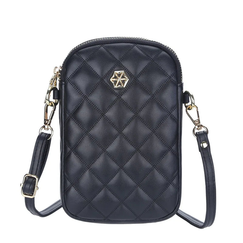 Double Zipper Women's Wallet Shoulder Mini Leather Bags Straps