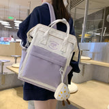 Double Zippers Women Backpack Multifunction School Bags