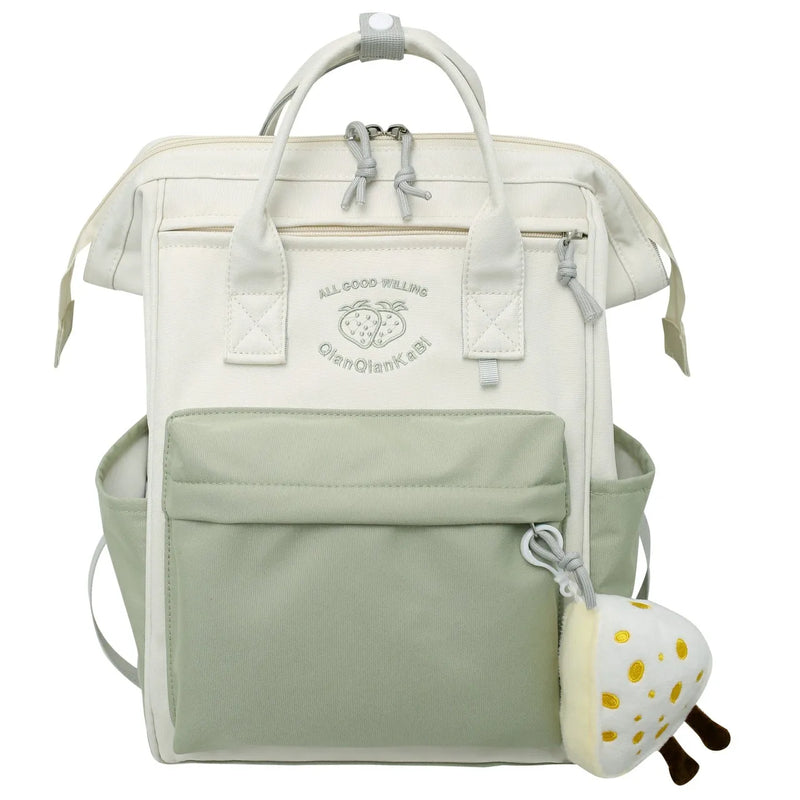 Double Zippers Women Backpack Multifunction School Bags