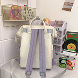 Double Zippers Women Backpack Multifunction School Bags