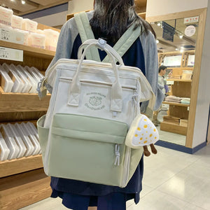 Double Zippers Women Backpack Multifunction School Bags