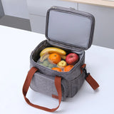 Double-deck Insulated Lunch Box Tote Men Women Picnic Travel Cold Food Cooler Th